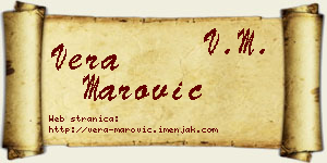 Vera Marović vizit kartica
